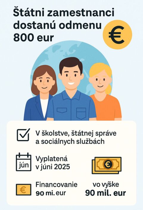 odmena 800 eur pre štátnych zamestnancov