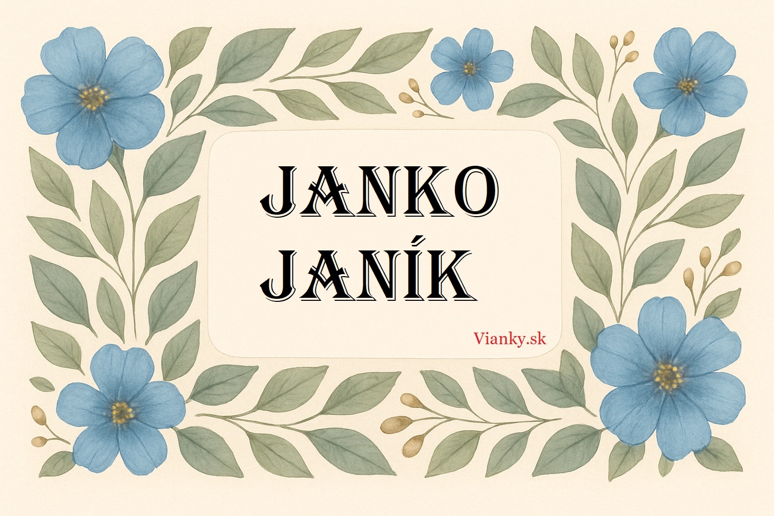 Janko, Janík – prianie k meninám 💙