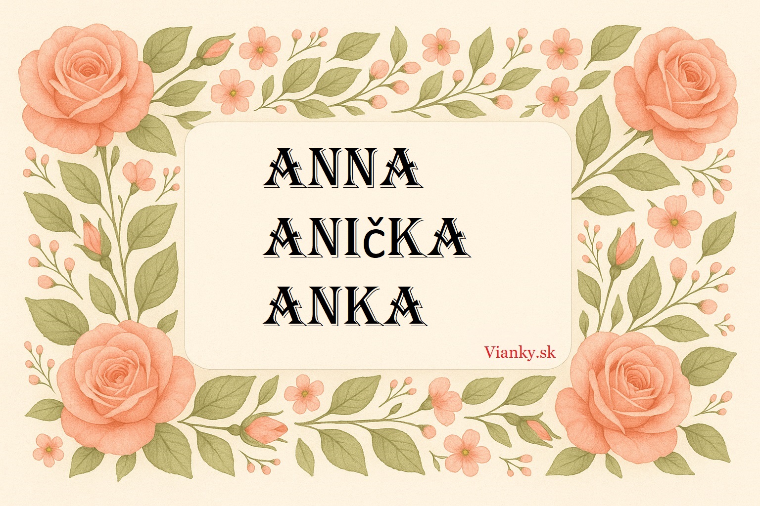 🌸 Anna, Hana, Anka, Hanka – všetko najlepšie k meninám