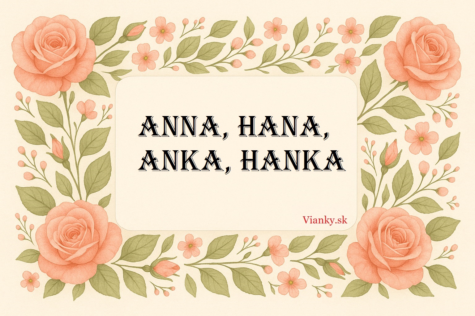 🌸 Anna, Hana, Anka, Hanka – všetko najlepšie k meninám