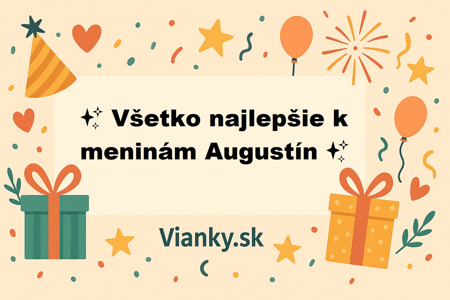 ✨ Všetko najlepšie k meninám Augustín ✨